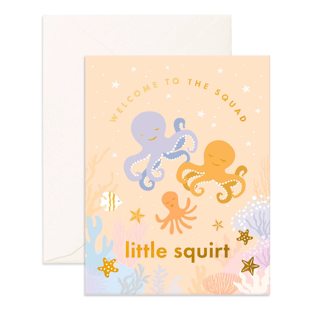 Welcome Little Squirt Greeting Card.