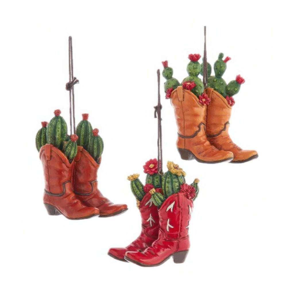 Western Cowboy Boot With Succulent Ornament.