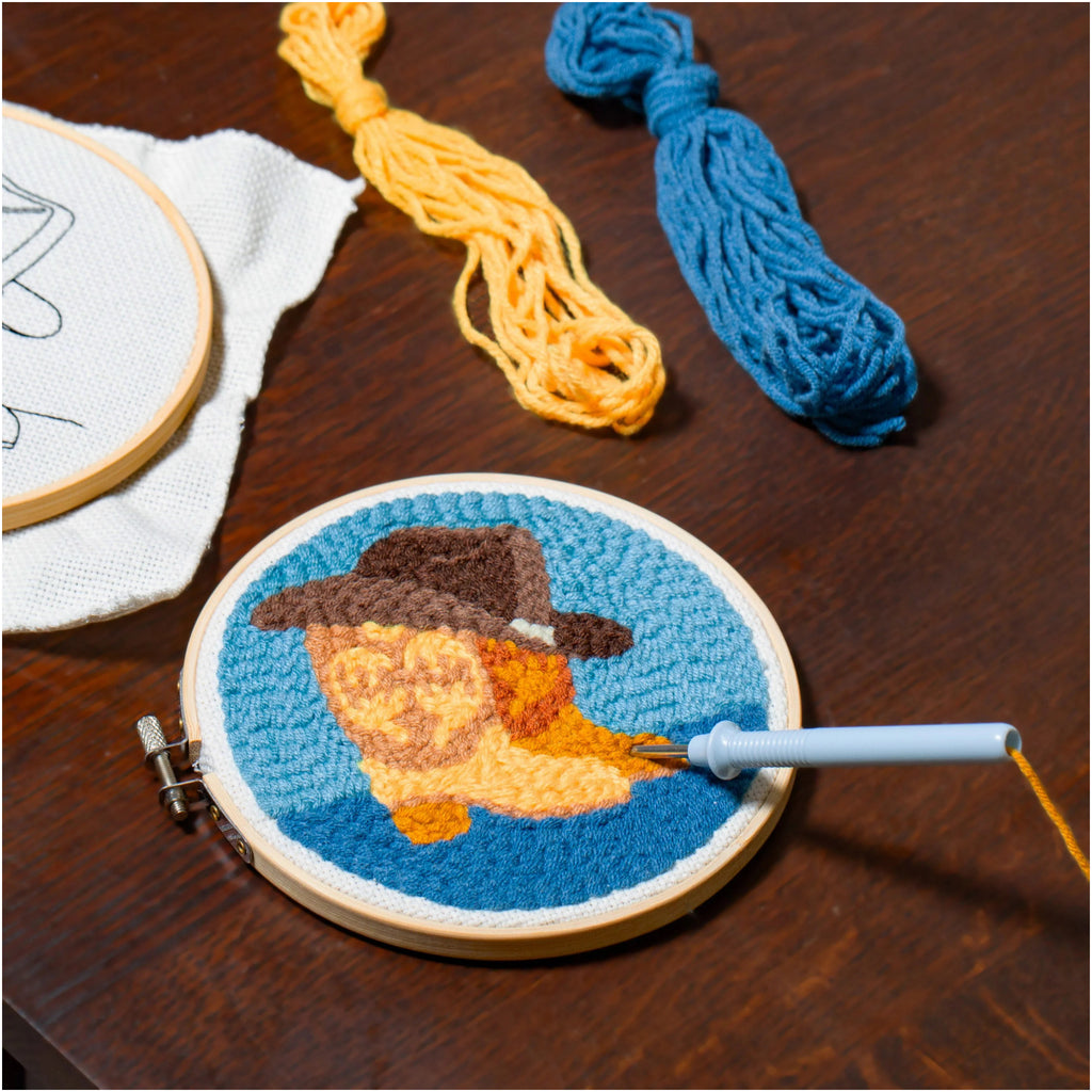 Western Punch Needle Kit being used.