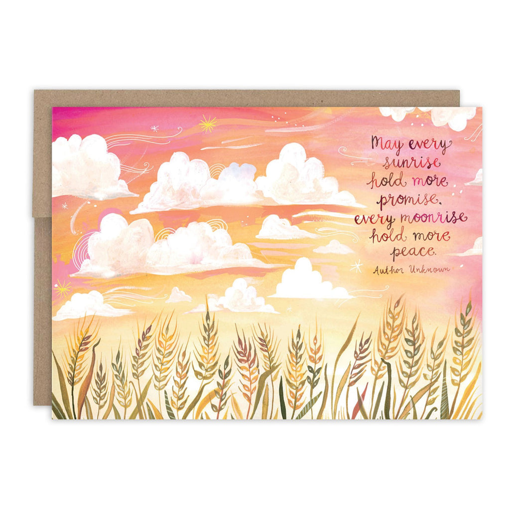 Wheatfield Sunset Sympathy Card.