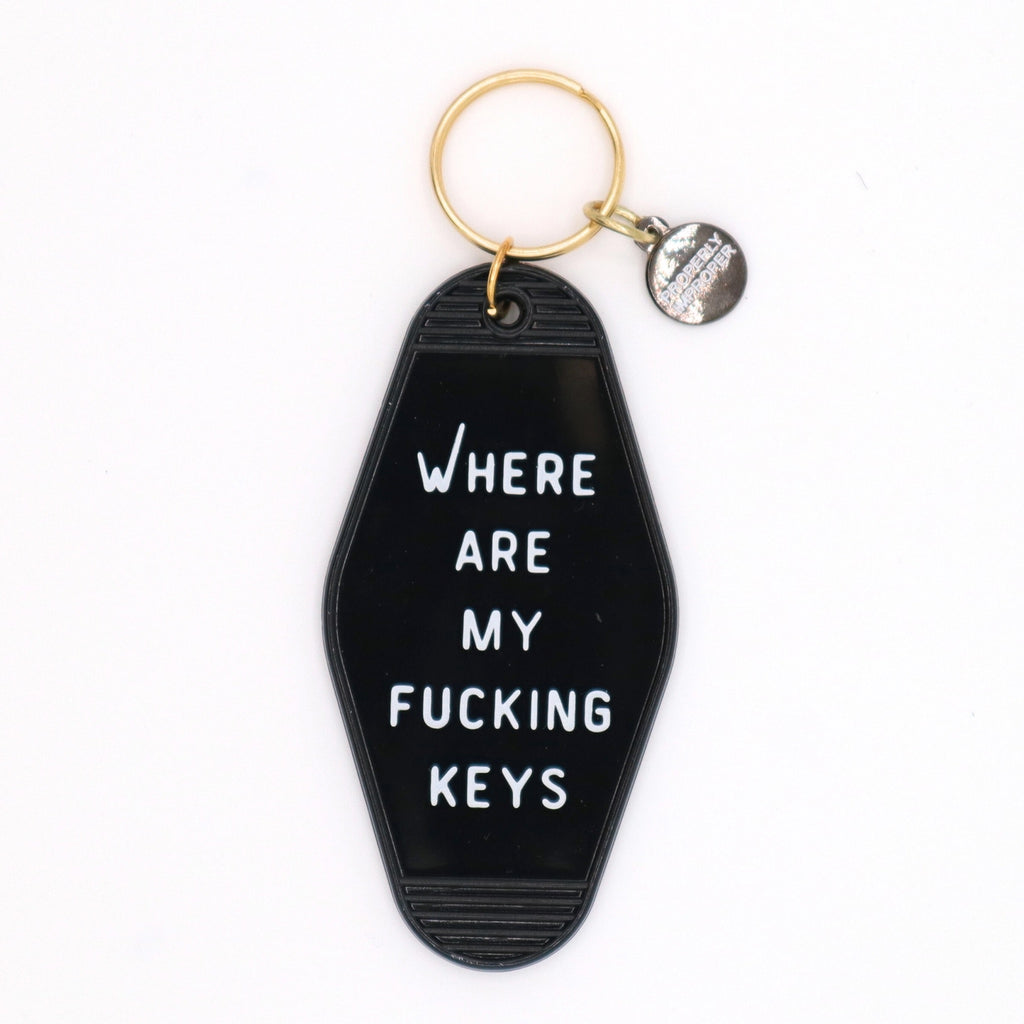 Where Are My Fucking Keys Motel Keychain.