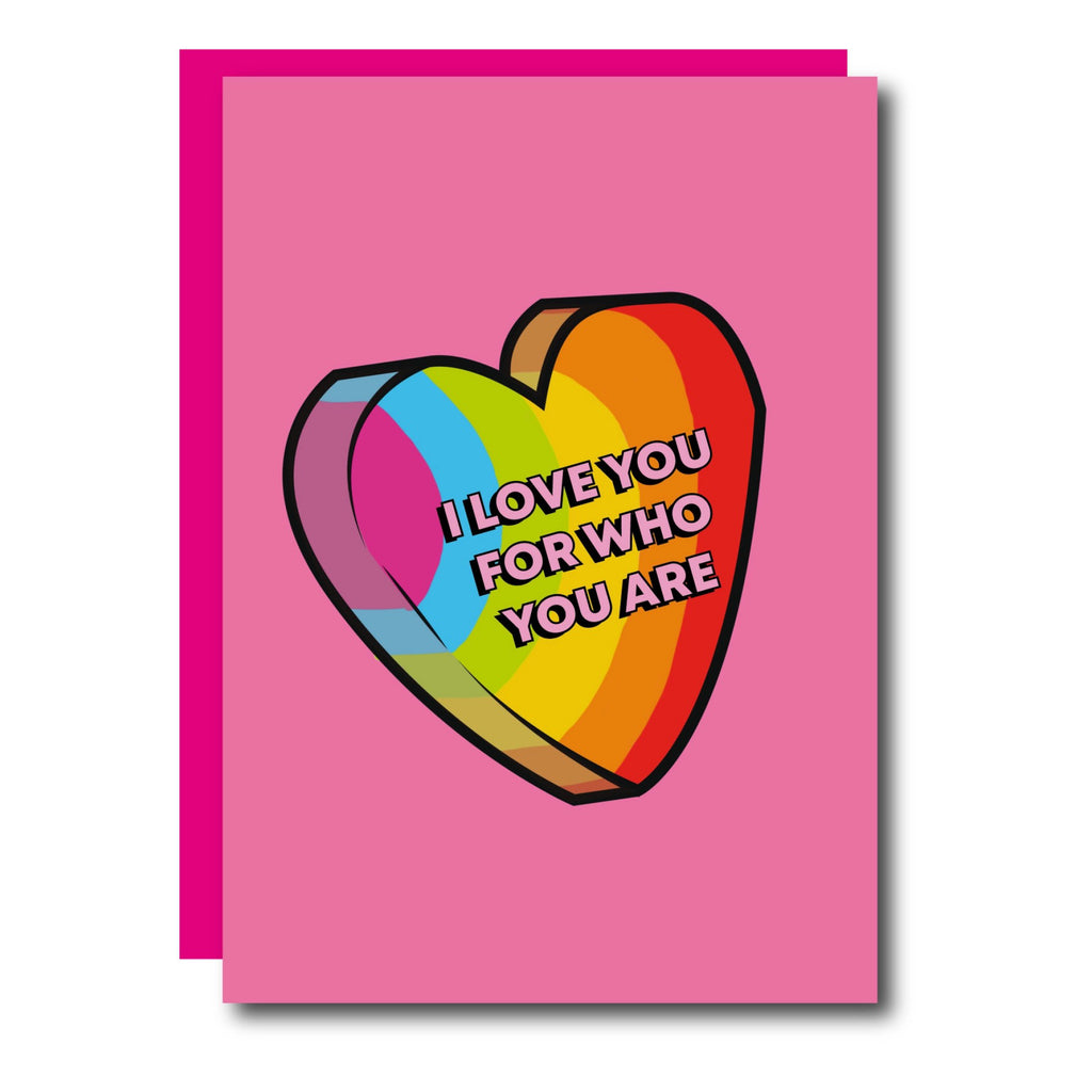 Who You Are Rainbow Heart Card.