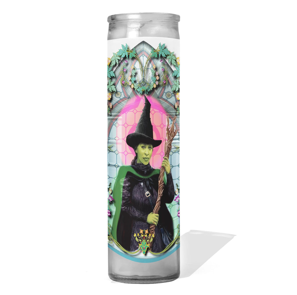 Wicked Cynthia Erivo Elphaba Green Witch Prayer Candle.