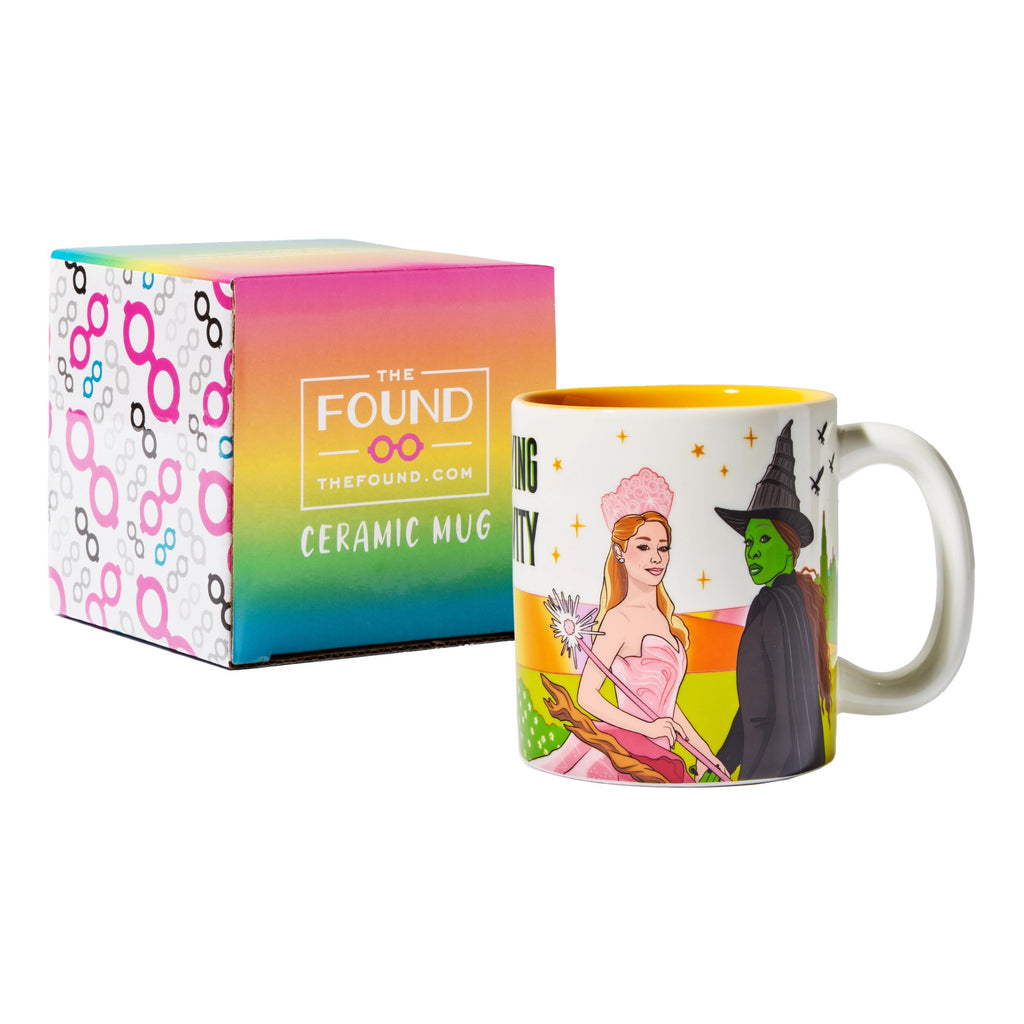 Wicked Defying Gravity Coffee Mug packaging.
