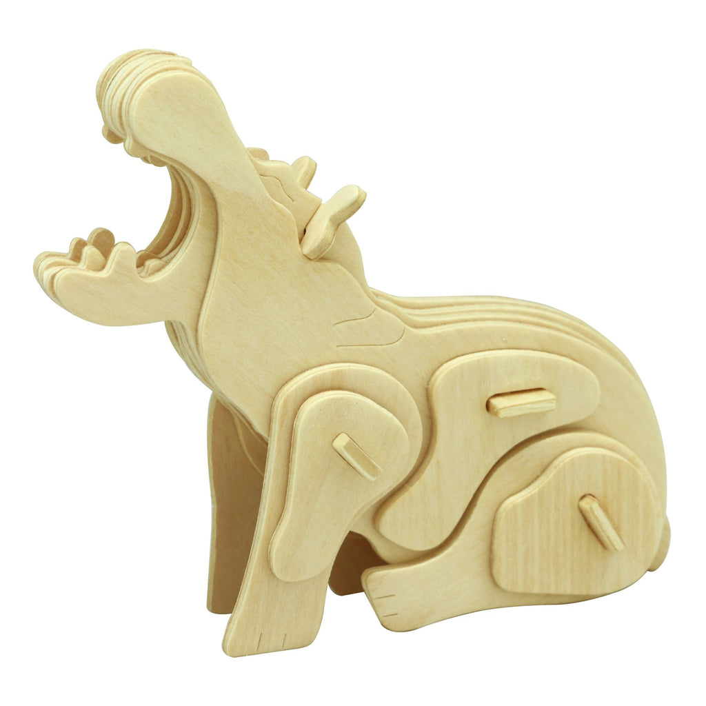 Wild Animals 3D Wooden Puzzle Pack - Hippo.