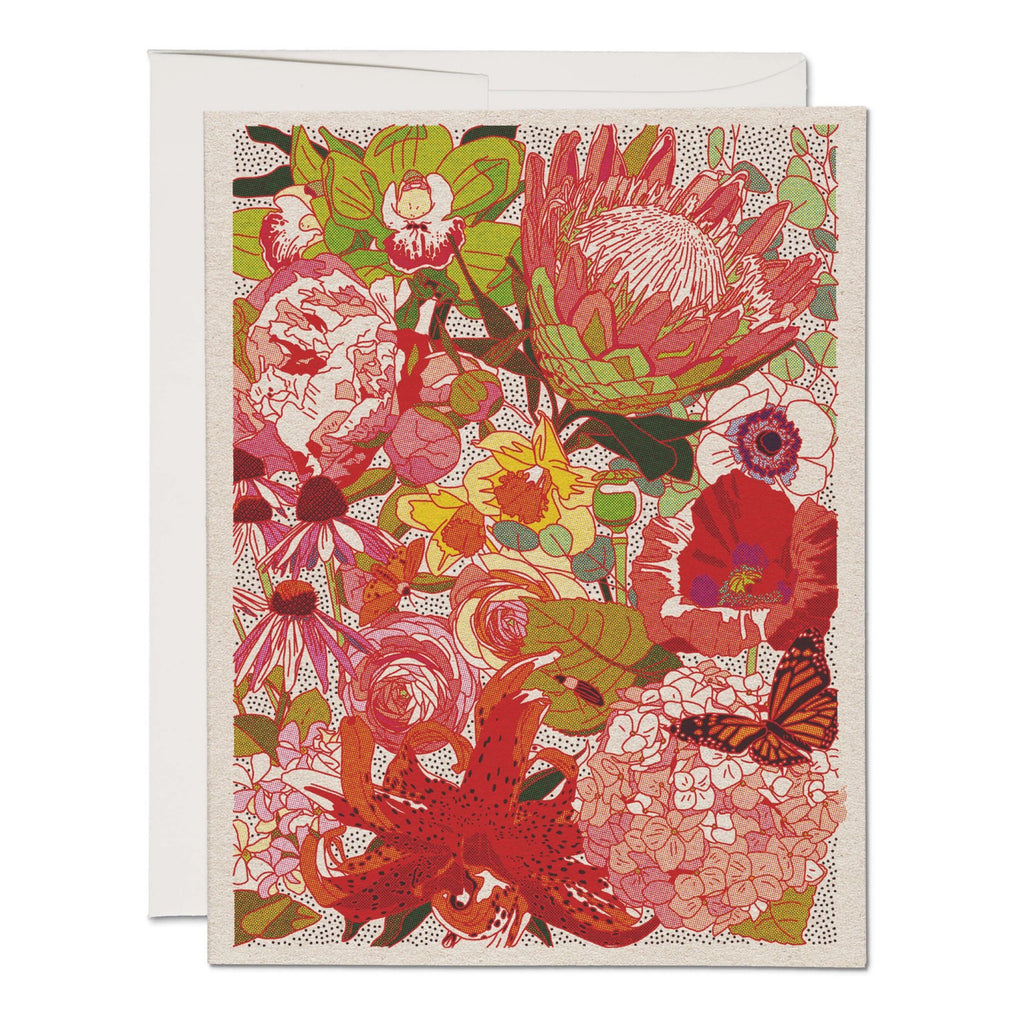Wild Florals Blank Greeting Card.