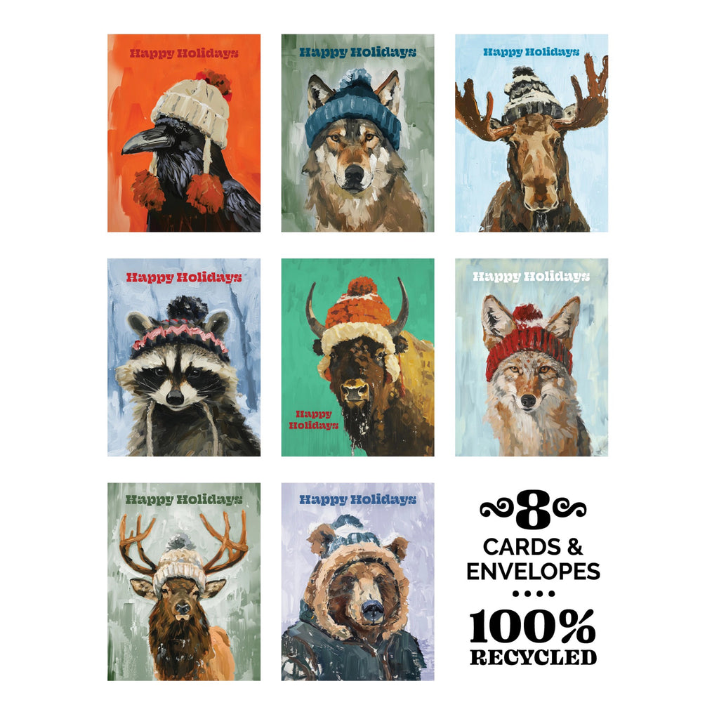 Wild-ish Animals Happy Holidays Boxed Card samples.