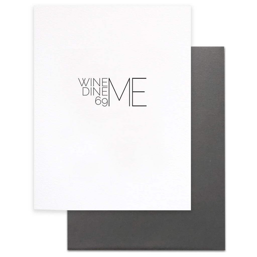 Wine Me Dine Me Card.