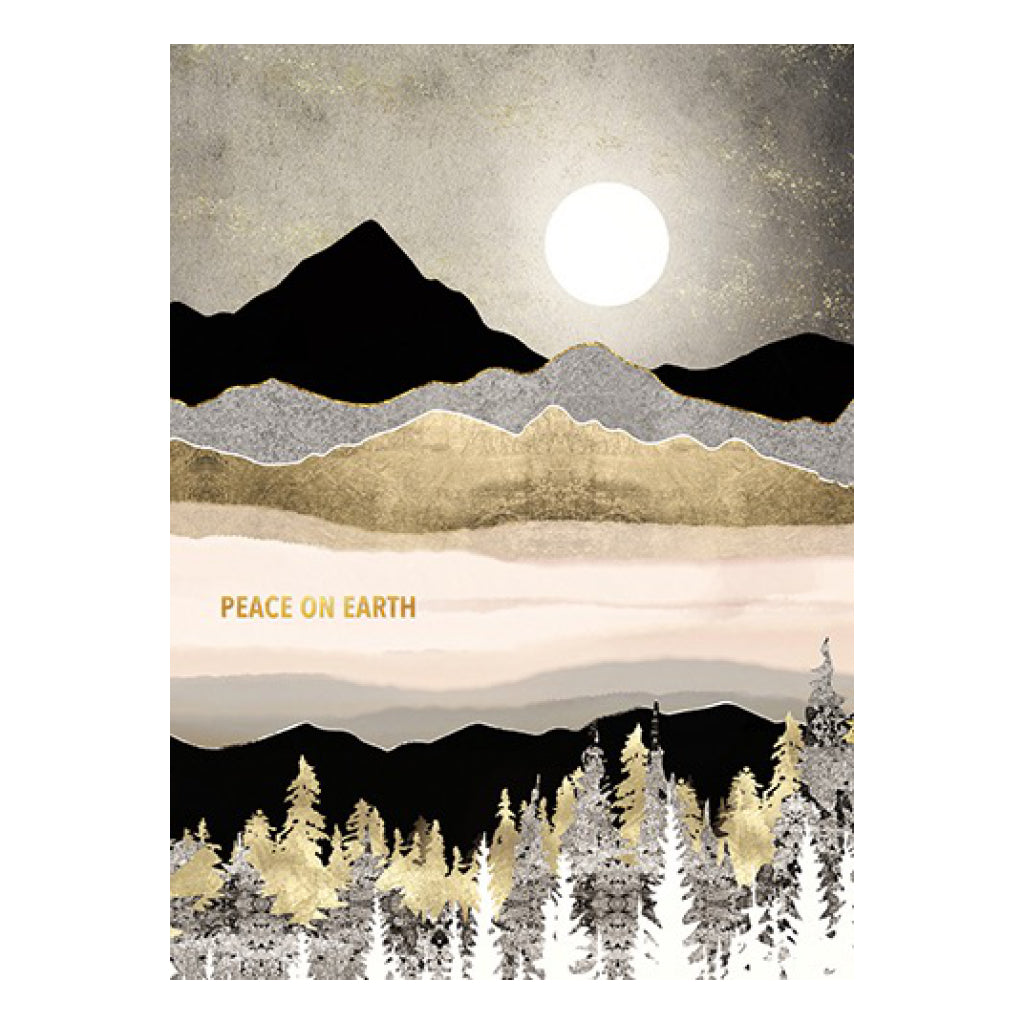 Winter Moon Peace On Earth Card.