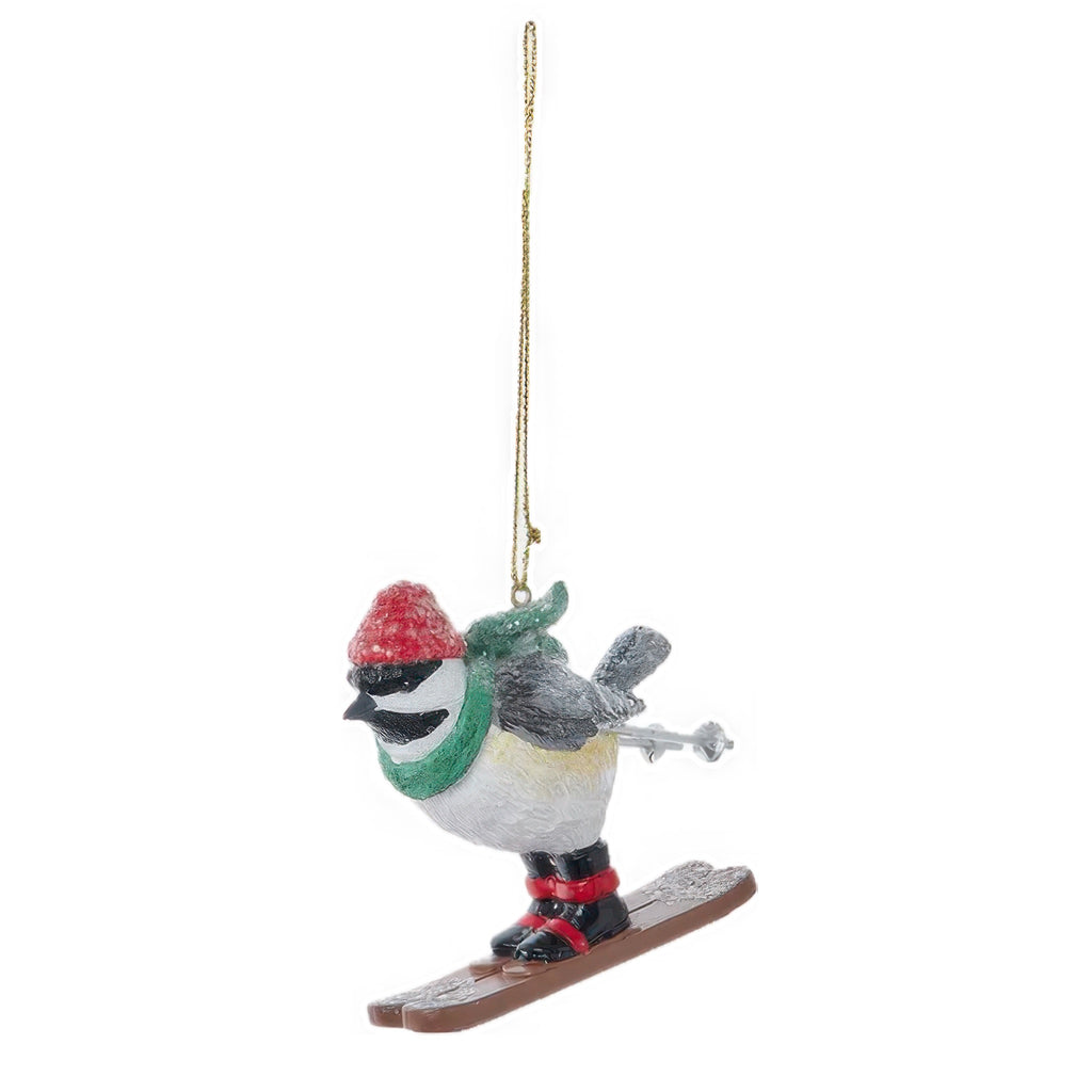 Winter Sport Bird Ornament skiing bird.