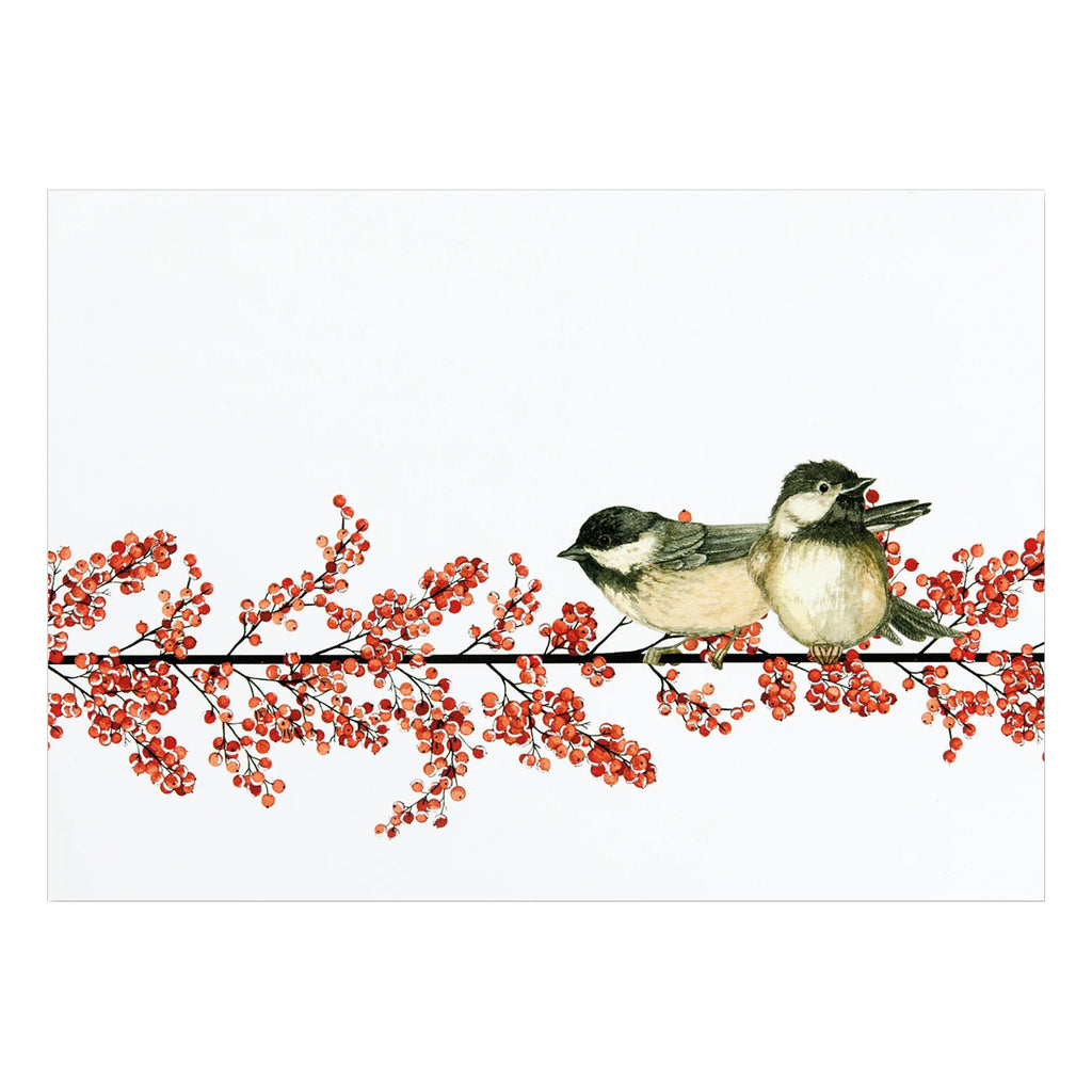 Winterberry And Chickadees Deluxe Boxed Christmas Cards.