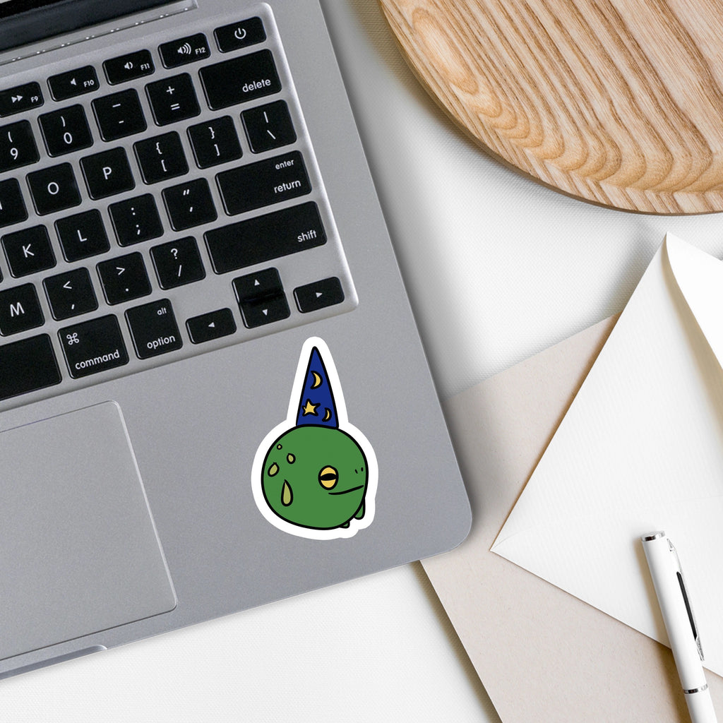 Wizard Frog Sticker on computer.