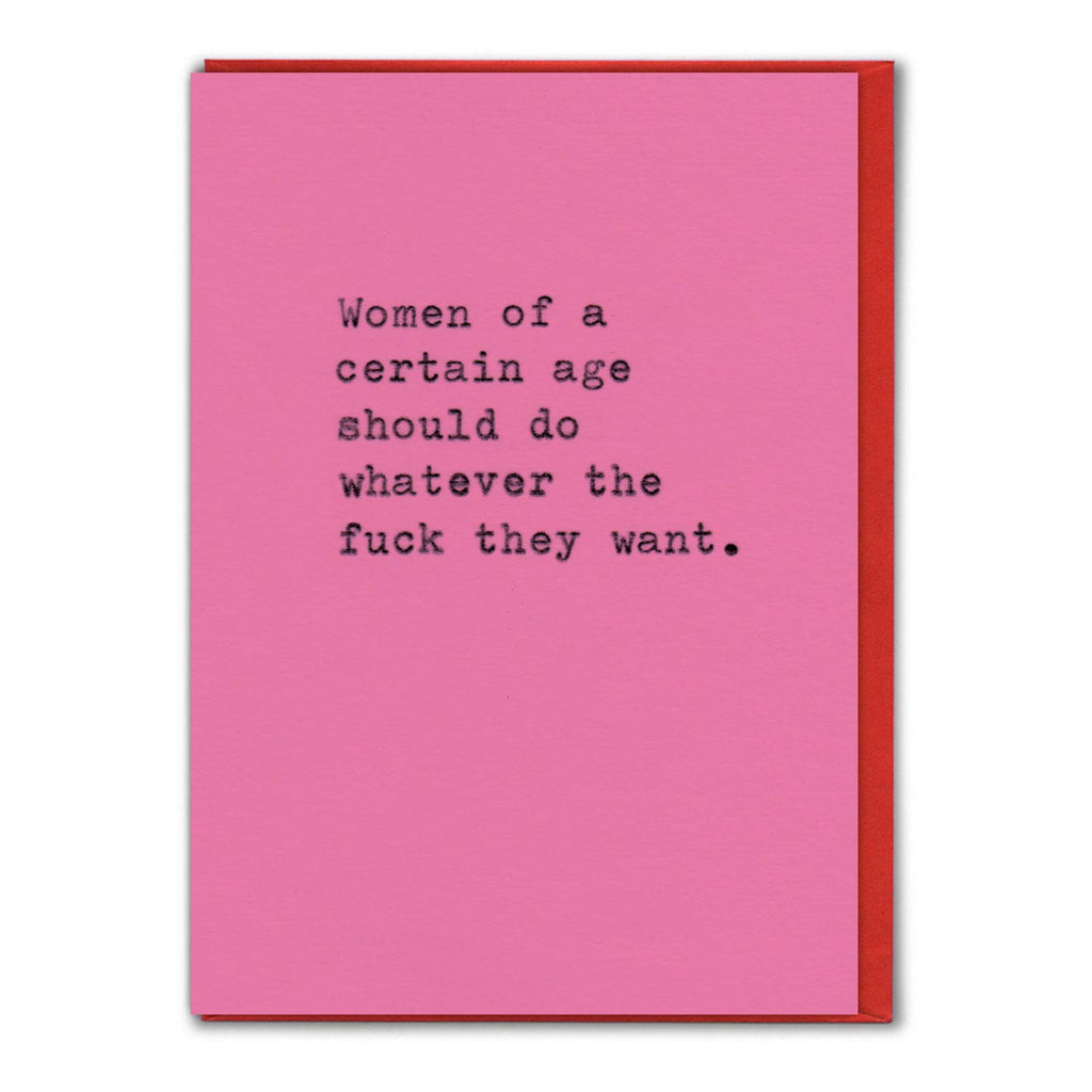 Women Of A Certain Age Birthday Card.