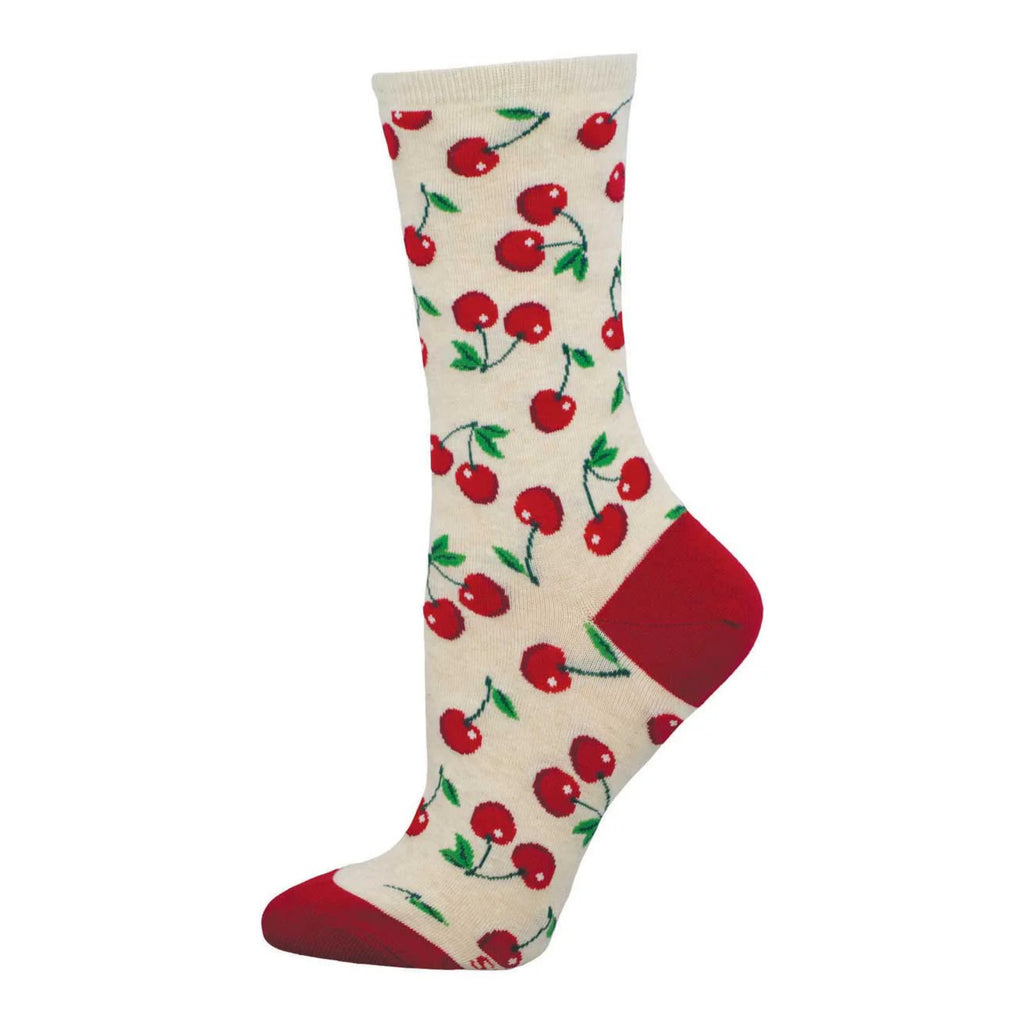Women's Absolutely Cherry Socks Ivory Heather.