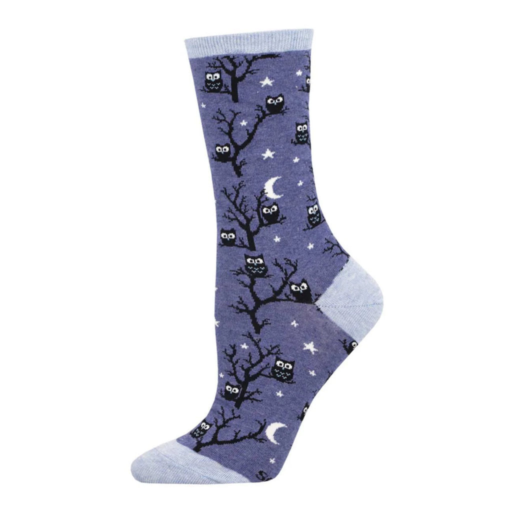 Women's Don't Give A Hoot Socks Denim Heather.