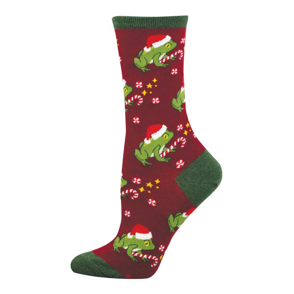 Women's Hoppy Holidays Socks Burgundy.