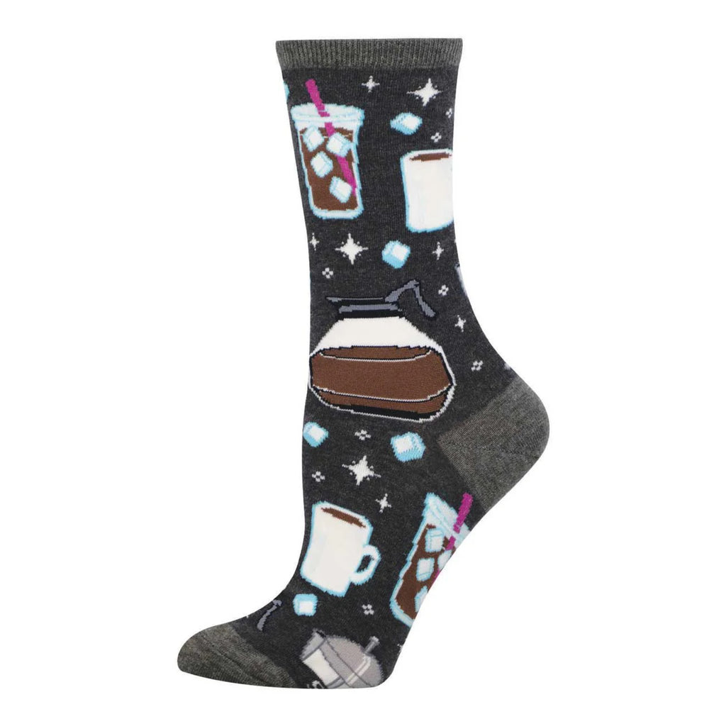 Women's Iced Coffee Socks Charcoal Heather.
