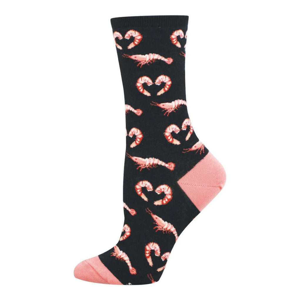 Women's Shrimpy Love Socks Black.