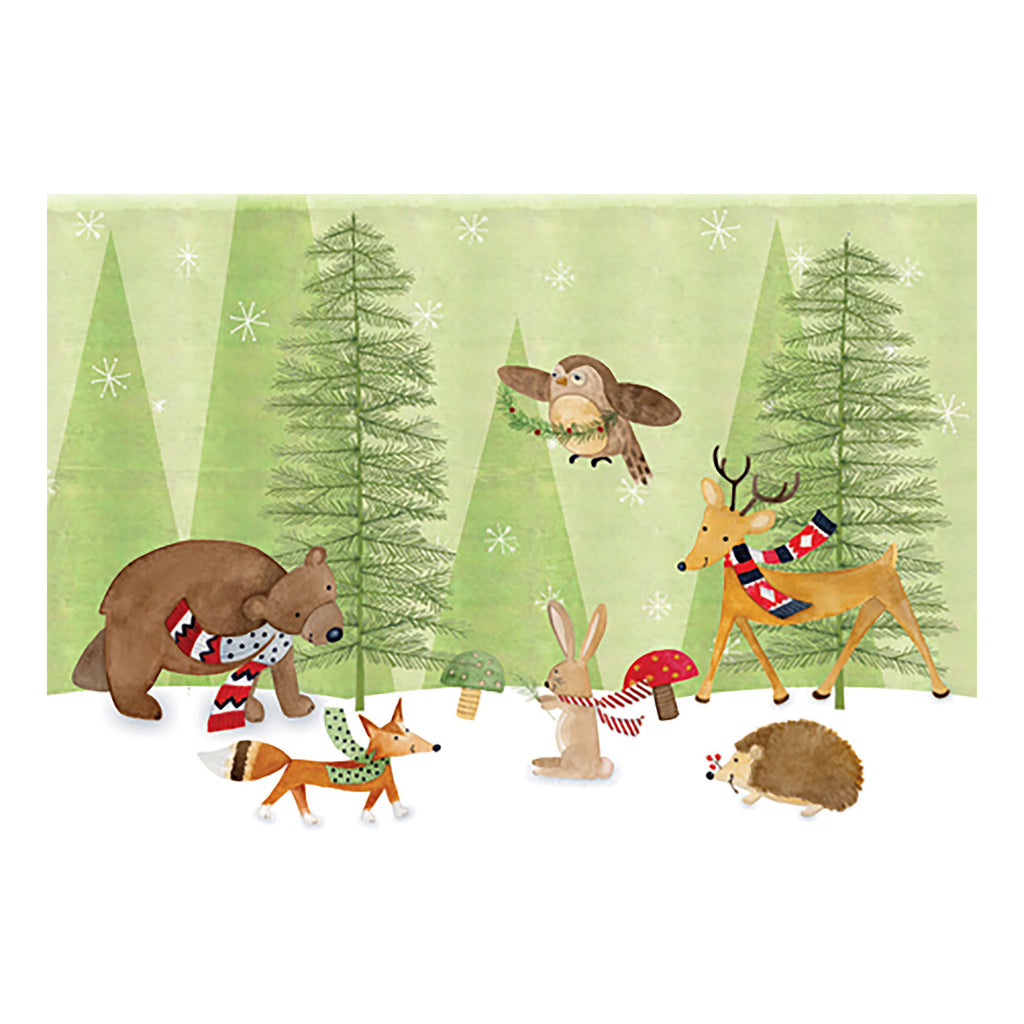 Woodland Critters In Scarves Boxed Christmas Cards.