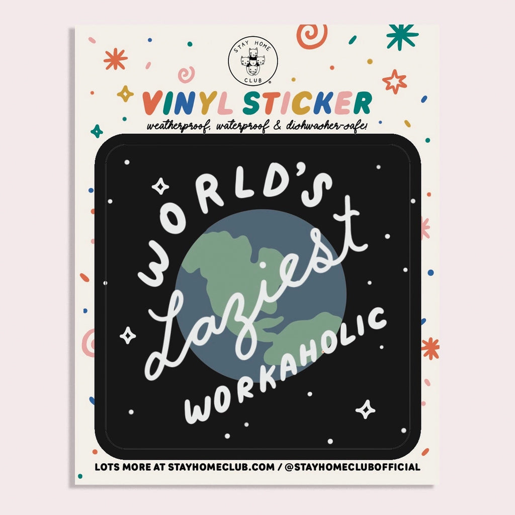 Workaholic Sticker packaging.
