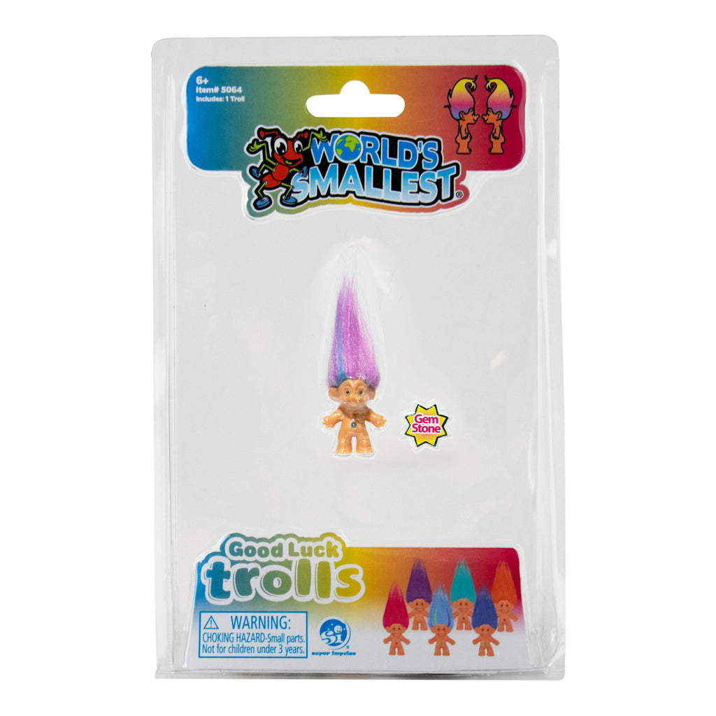 World's Smallest Good Luck Trolls packaging.
