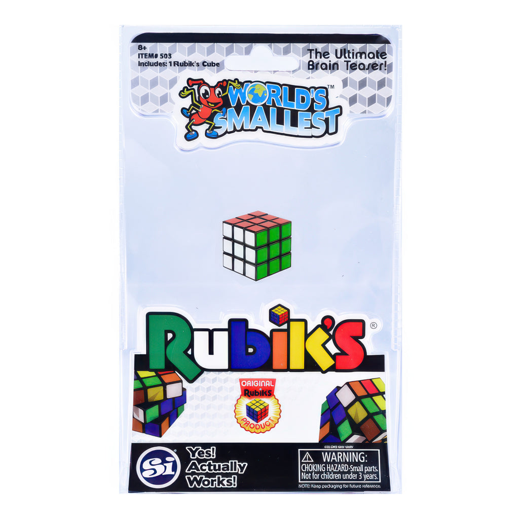 World's Smallest Rubik's Cube packaging.