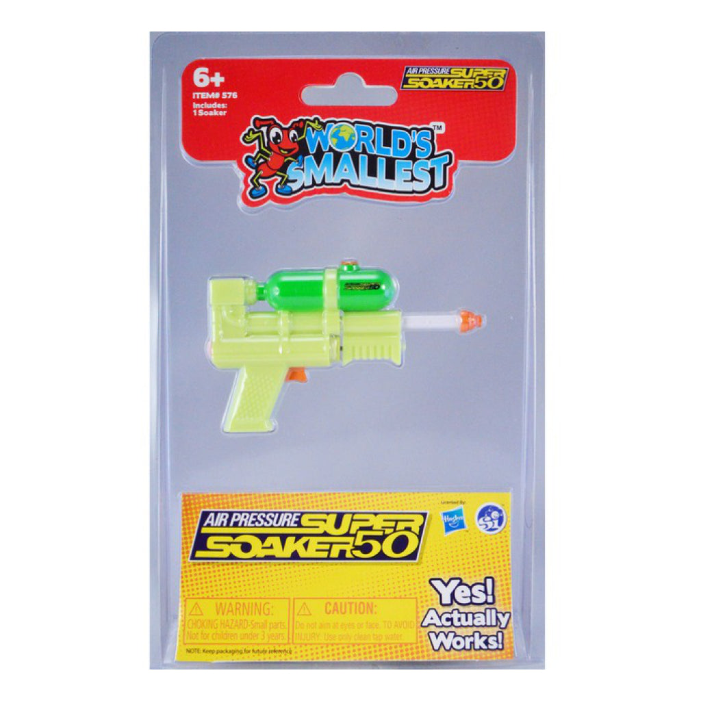 World's Smallest Super Soaker packaging for yellow.