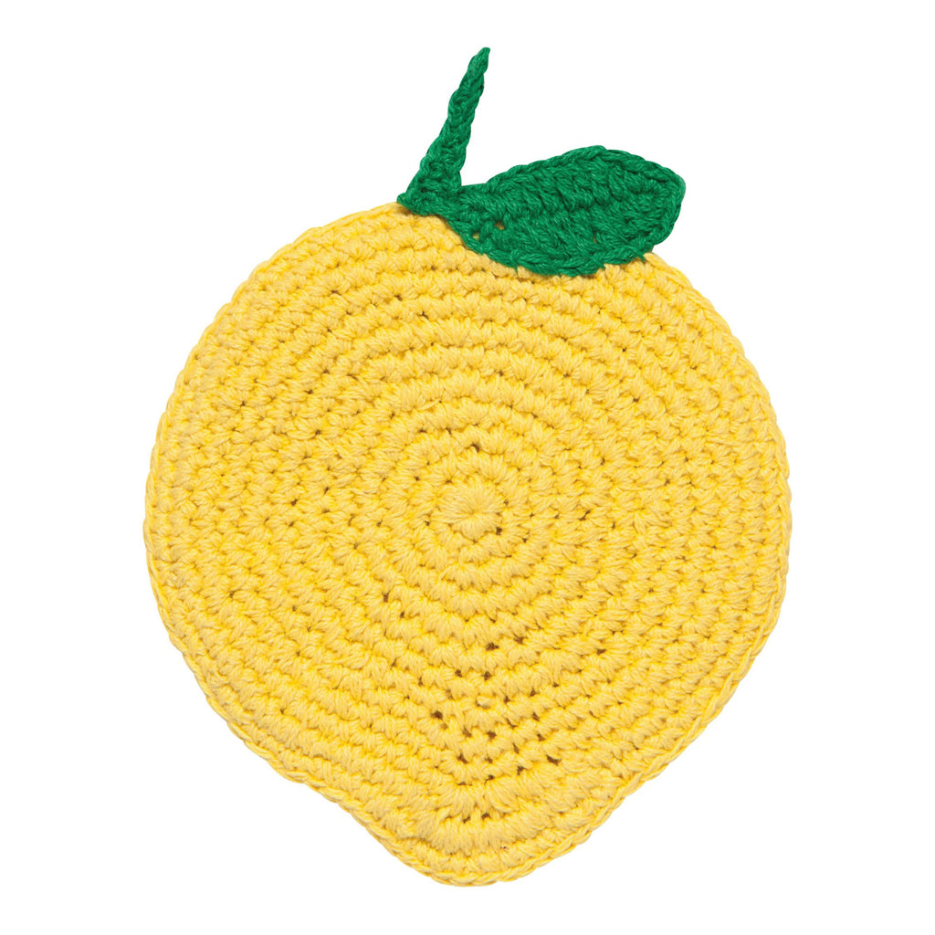 Yellow Fruit Crochet Coaster.