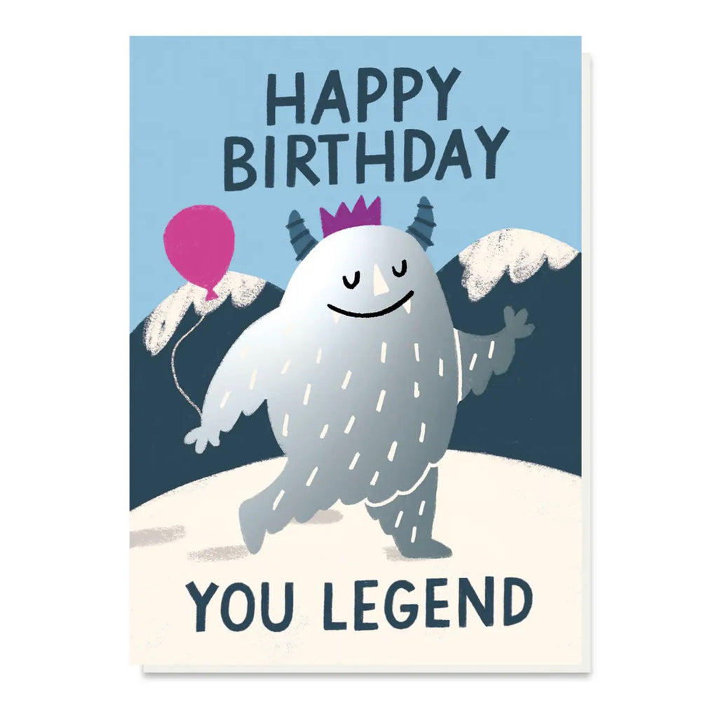 Yeti Legend Birthday Card.