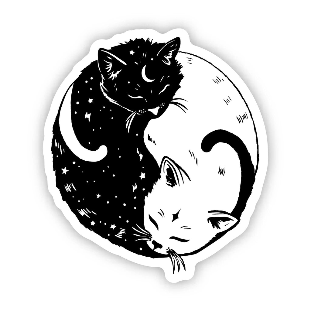 Yin And Yang Cat Sticker.