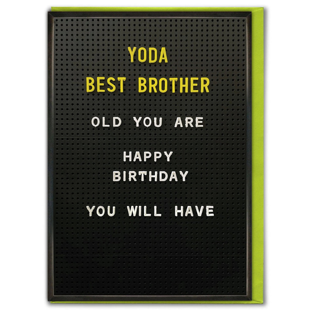 Yoda Best Brother Birthday Card.