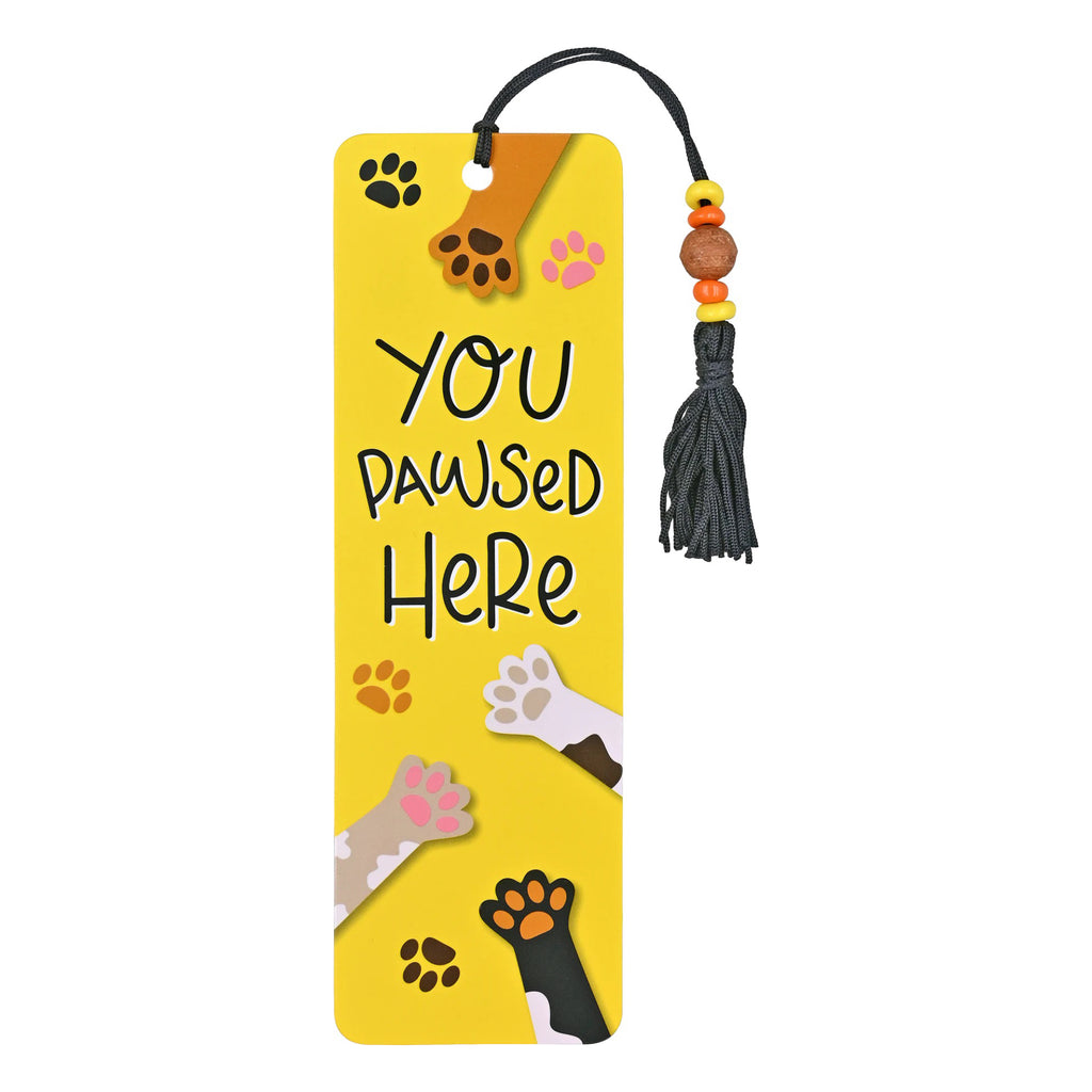 You Pawsed Here Beaded Bookmark .