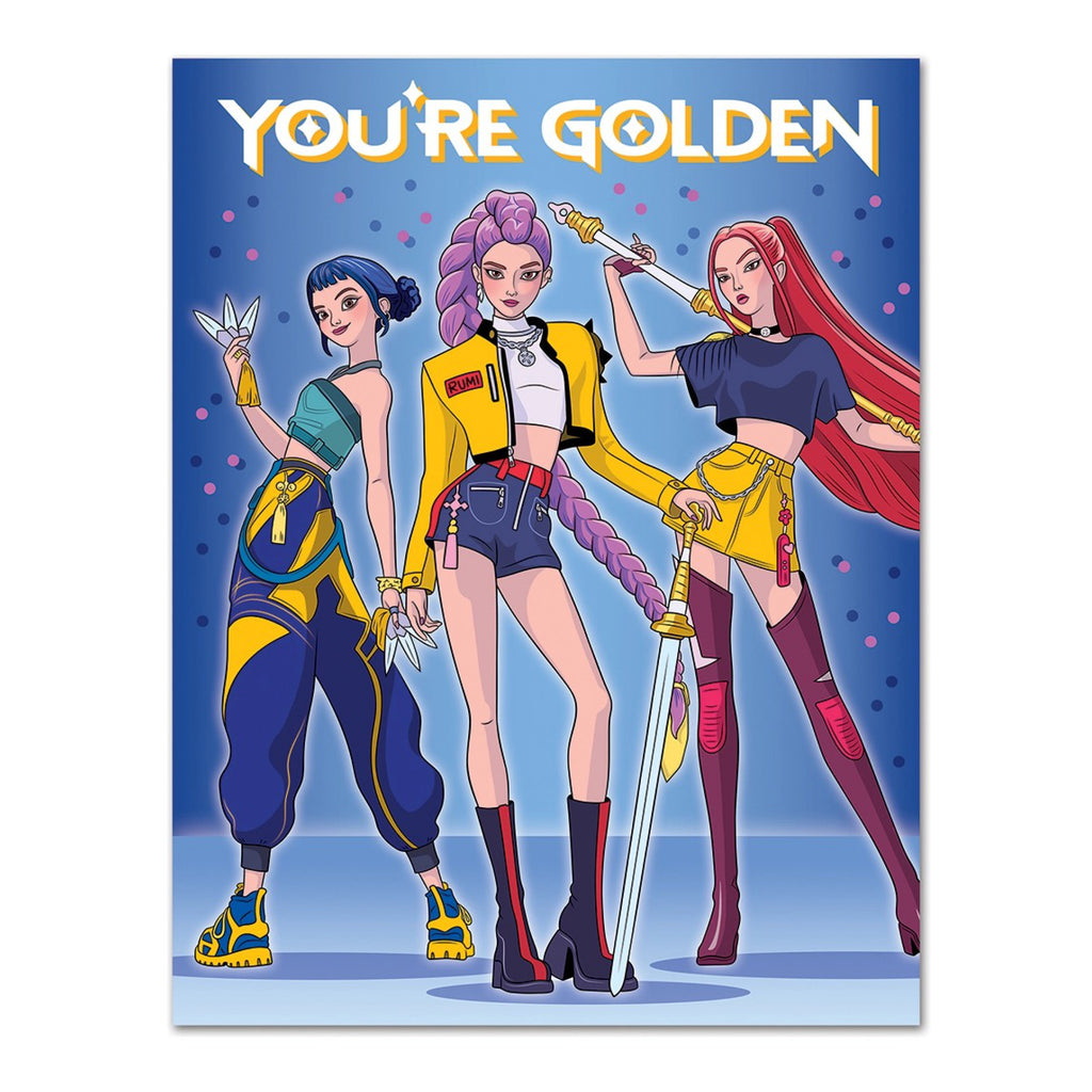 You're Golden K-Pop Demon Hunters Birthday Card.