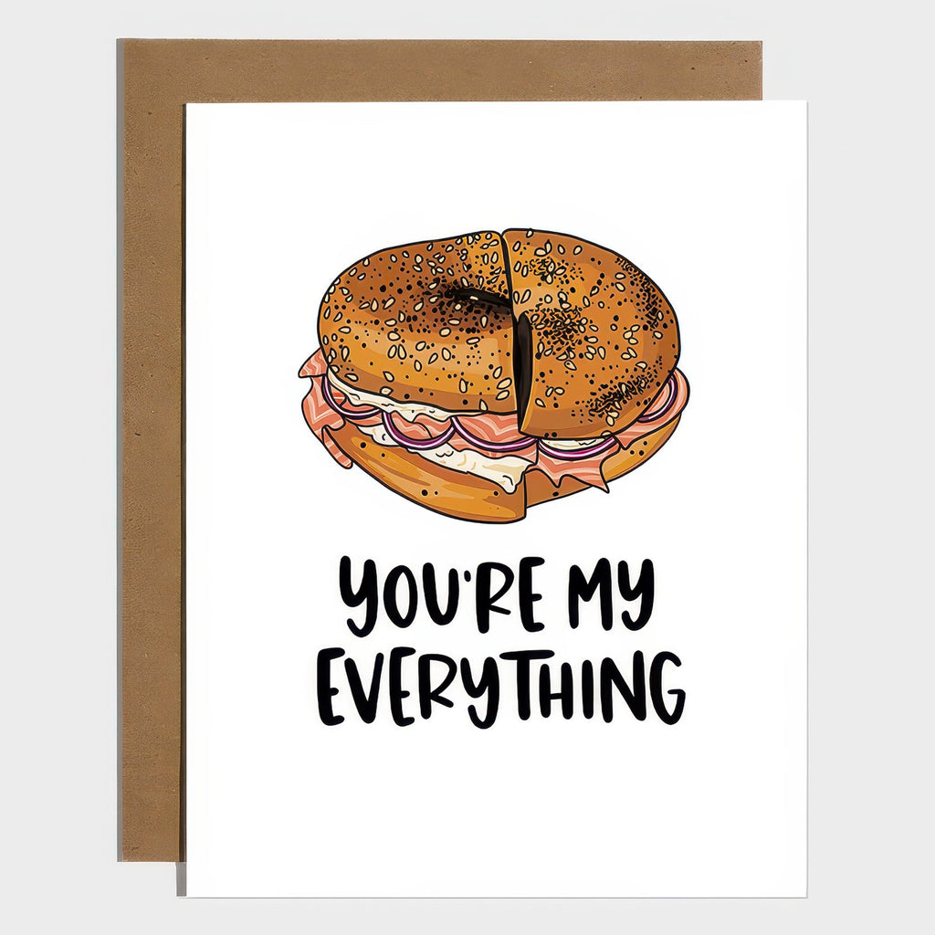 You're My Everything Bagel Love Card.