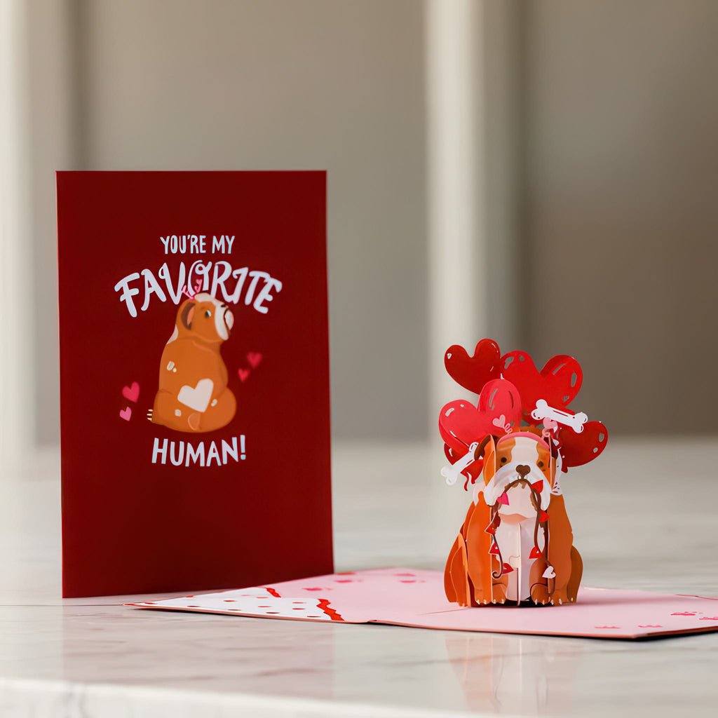 You’re My Favorite Human Pop-Up Card on table.