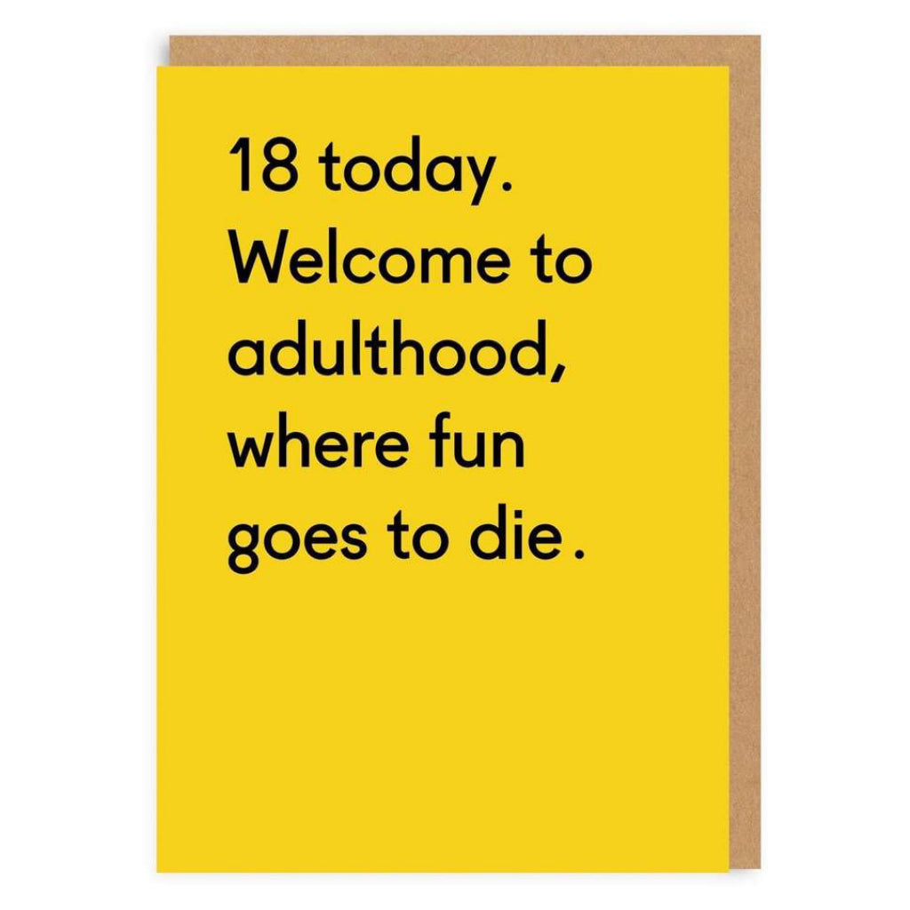 18th Birthday Welcome To Adulthood Card 