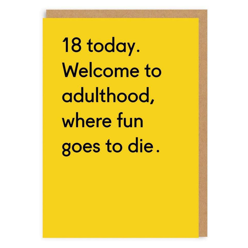 18th Birthday Welcome To Adulthood Card | Ohh Deer – Outer Layer