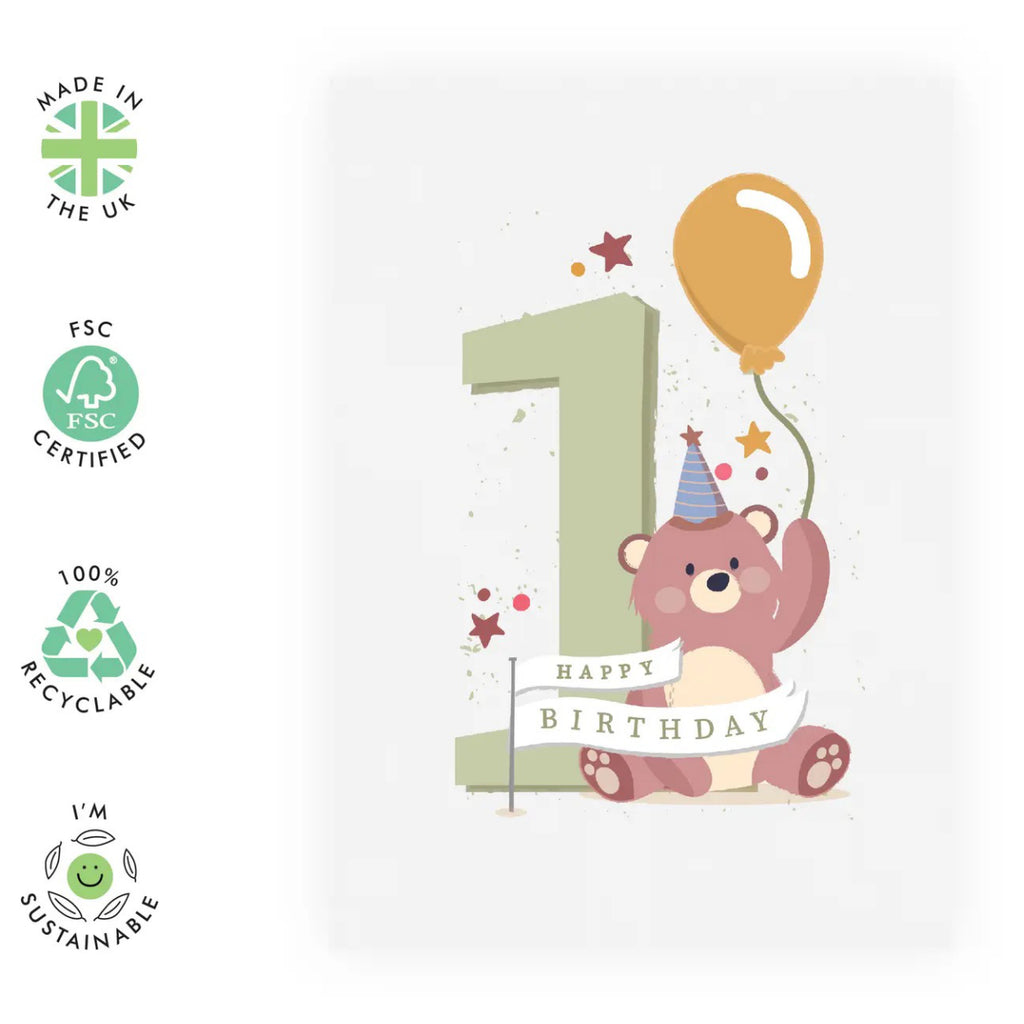 1st Birthday, Bear Card environmental features.