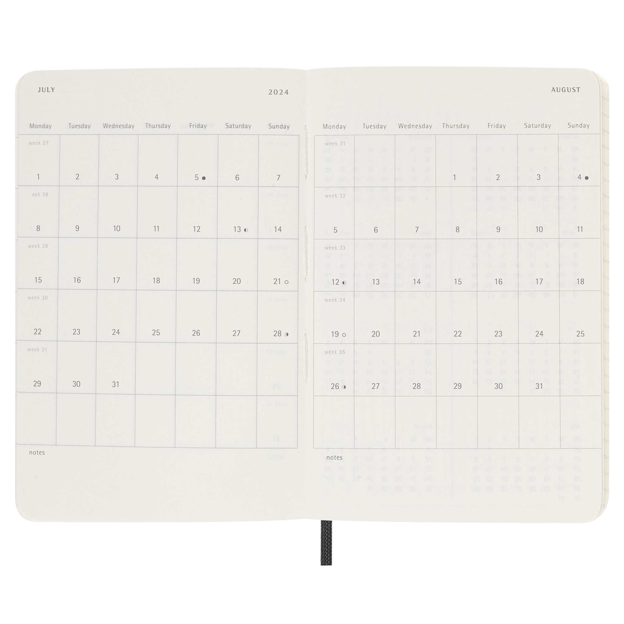 Moleskine Weekly Notebook Large 2024 Calendar - Mukama