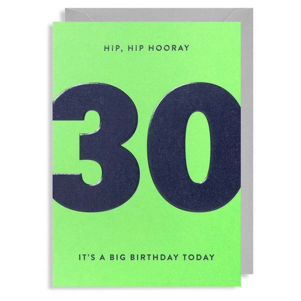 30 Hip Hip Hooray Card.