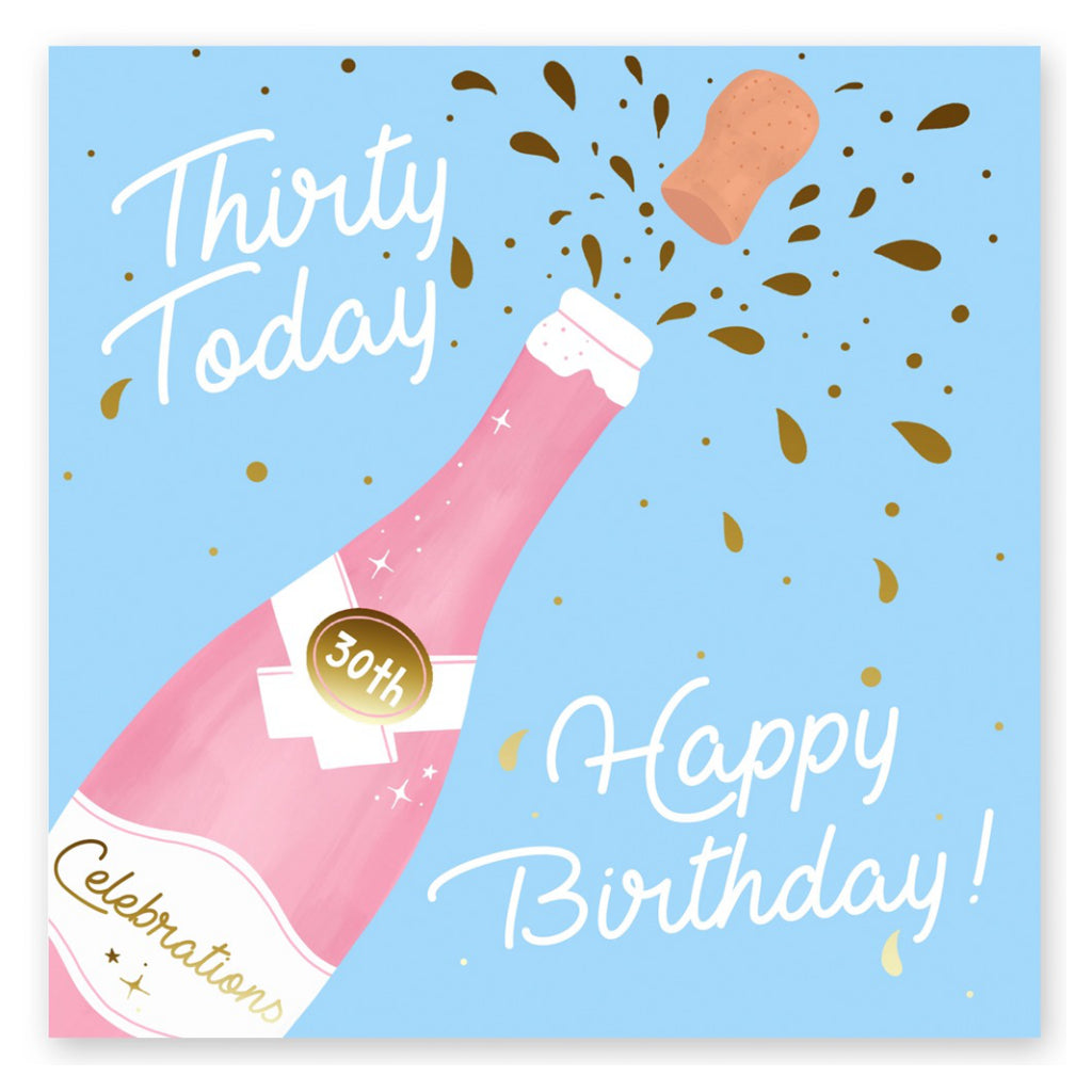 30th Birthday Champagne Pop Birthday Card