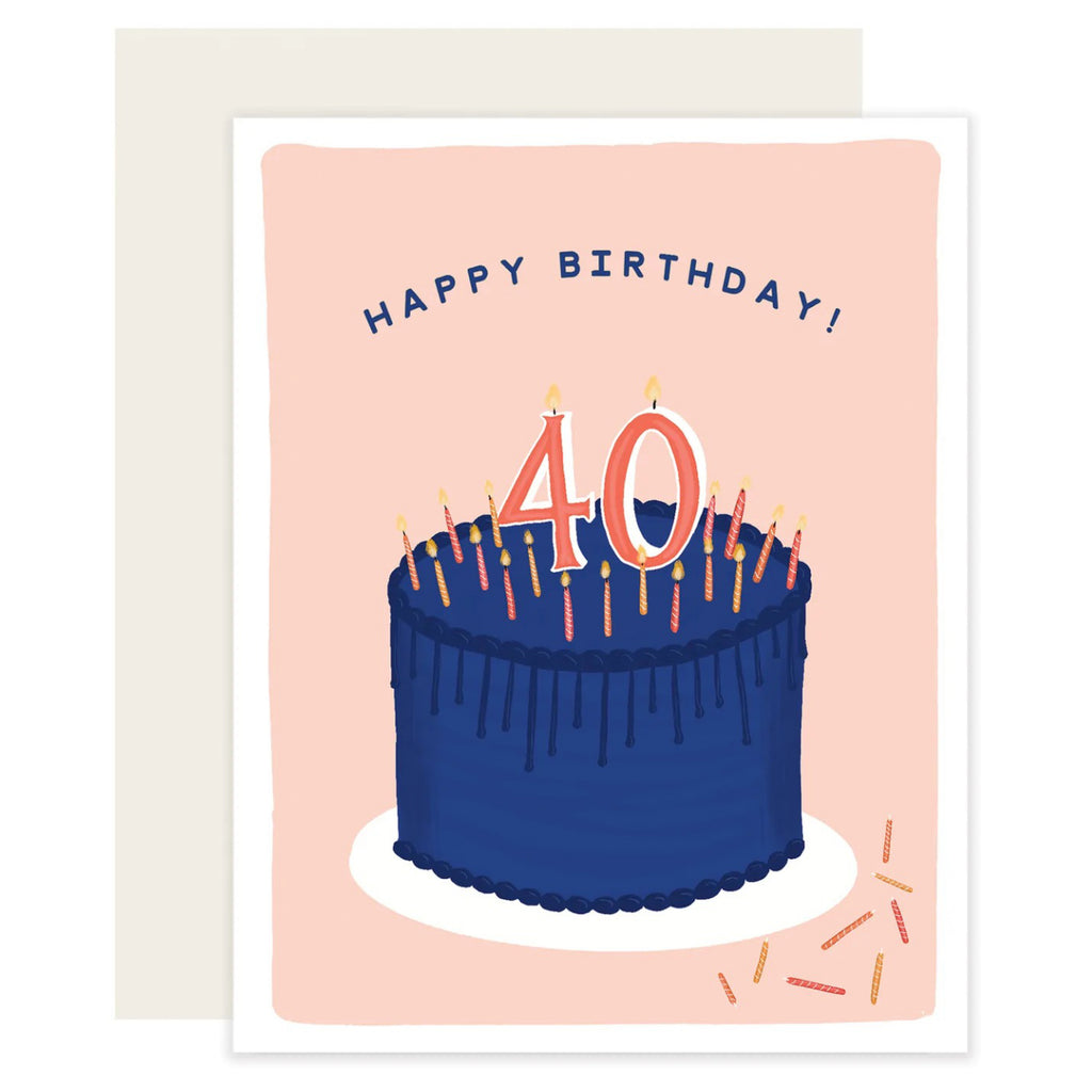 40th Birthday Cake Card