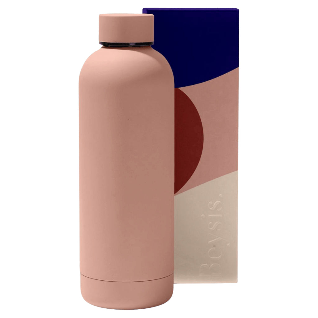 500mL blush Beysis water bottle with packaging.