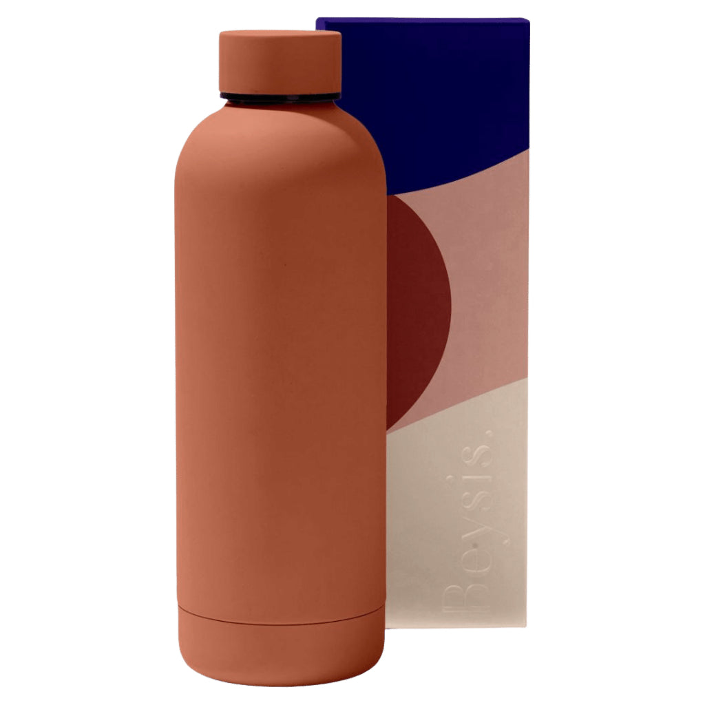 500mL teraccota Beysis water bottle with packaging.