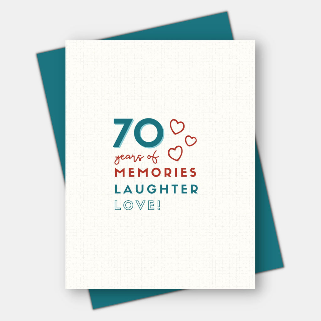 70 Years of Memories Card.