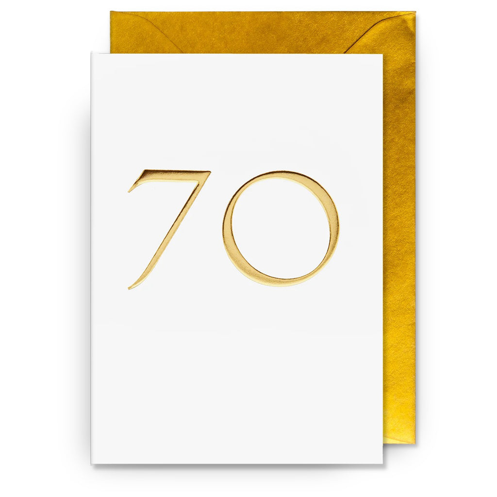 70th Birthday Gold Foil Card.