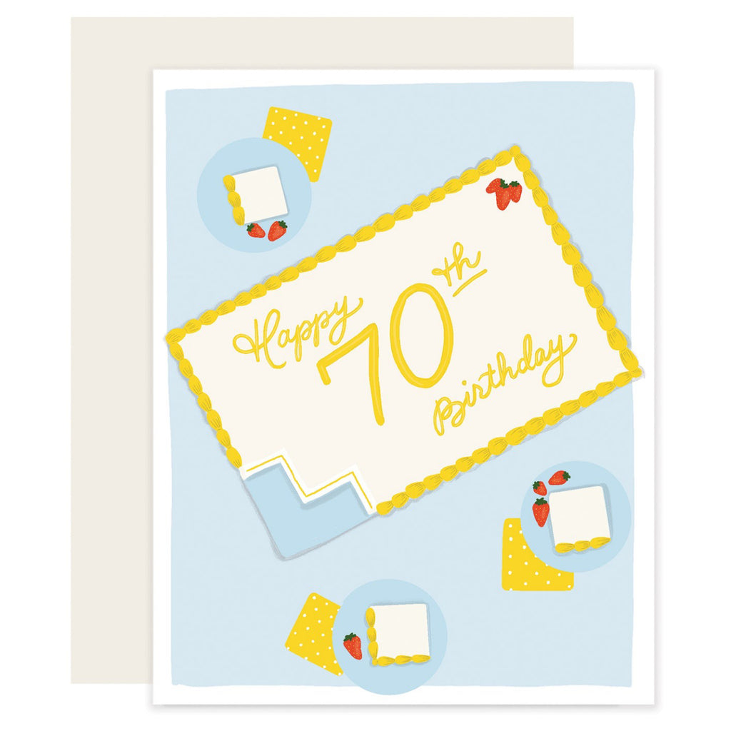 70th Birthday Slab Cake Card