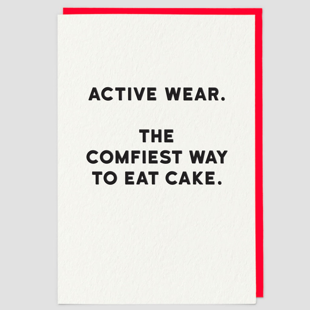 Active Wear Eating Cake Card