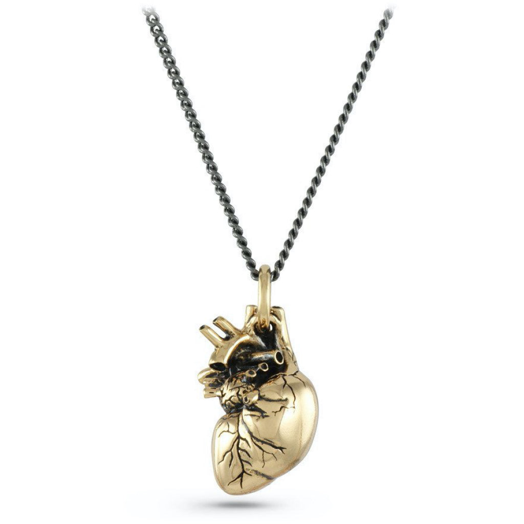Anatomical Heart Large Bronze Necklace