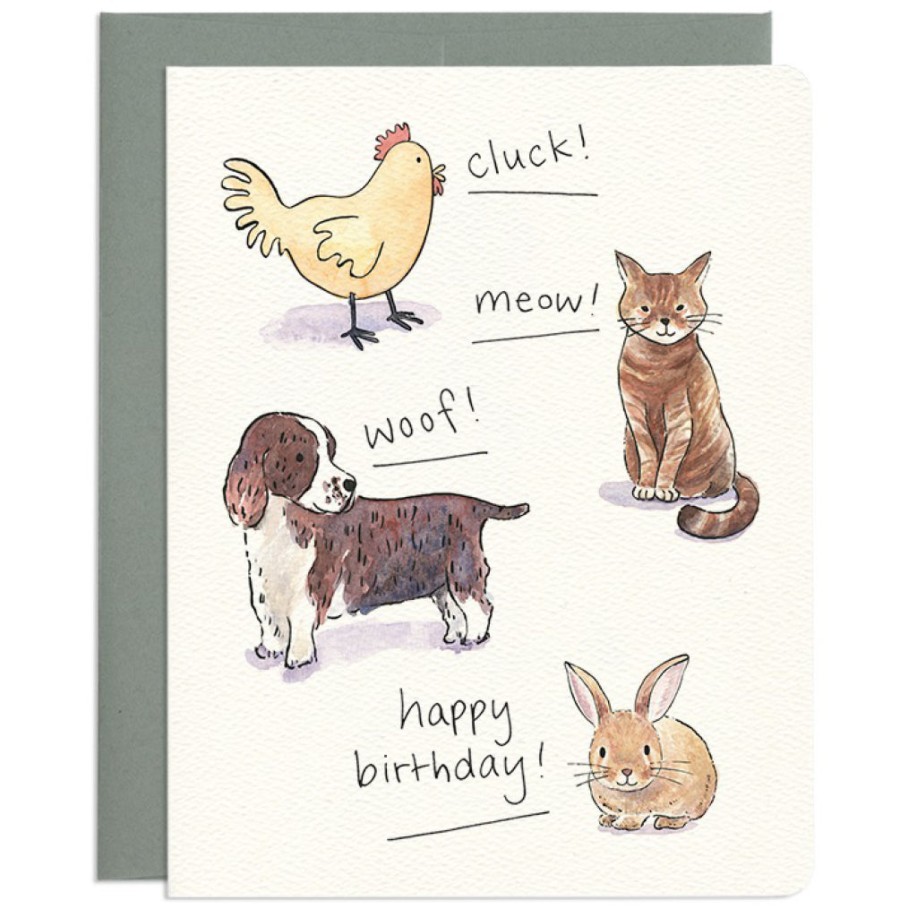 Animal Sounds Birthday Card